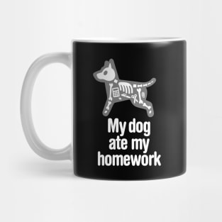 Funny My dog ate my homework back to school student teacher Mug